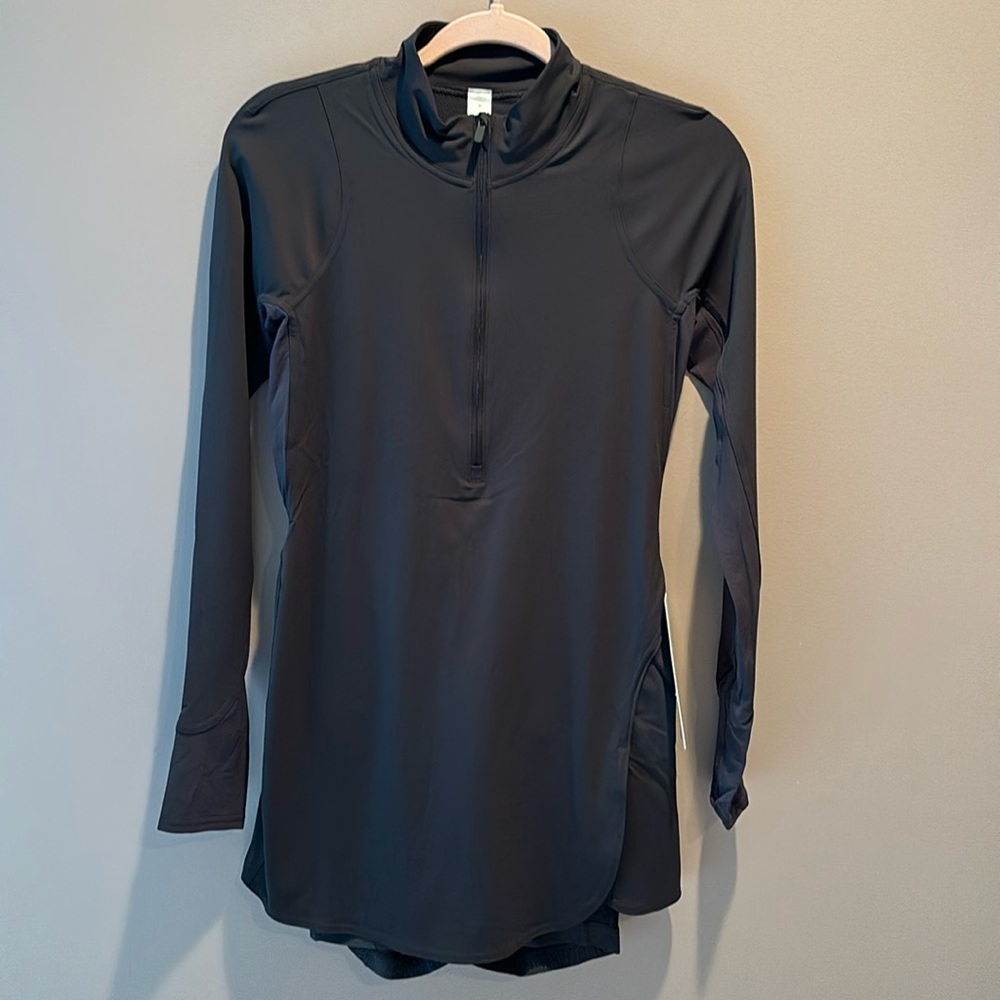 LULULEMON NULUX LONG SLEEVE TENNIS DRESS IN GRAPHITE GRAY SZ 6 NWT